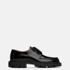 Footwear * | Maison Margiela Tonal Lug Sole Lace-Up Shoe In Black