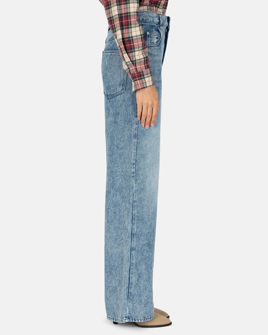 Pants * | Isabel Marant Etoile Tilorsya Fluid Denim Pants In Light Wash