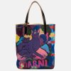 Accessories * | Marni Flami Print Tribeca Shopping Bag In Purple