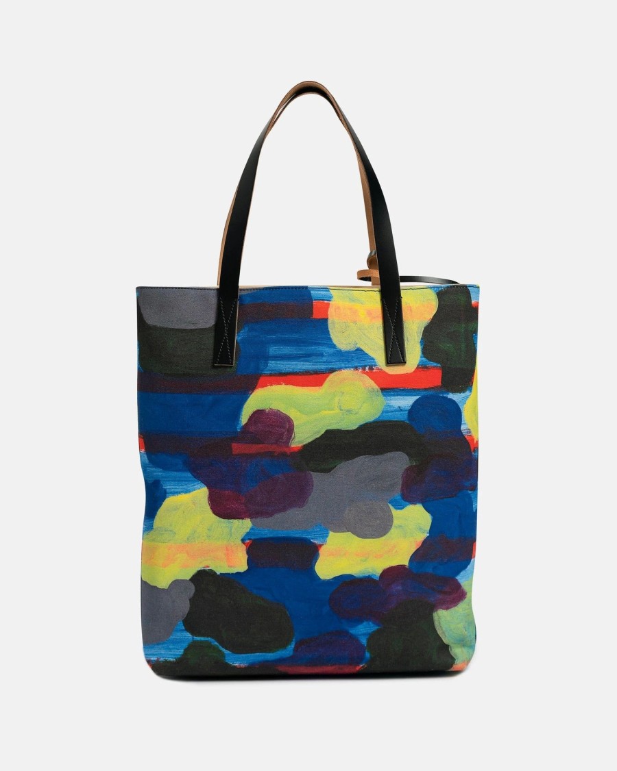 Accessories * | Marni Flami Print Tribeca Shopping Bag In Purple