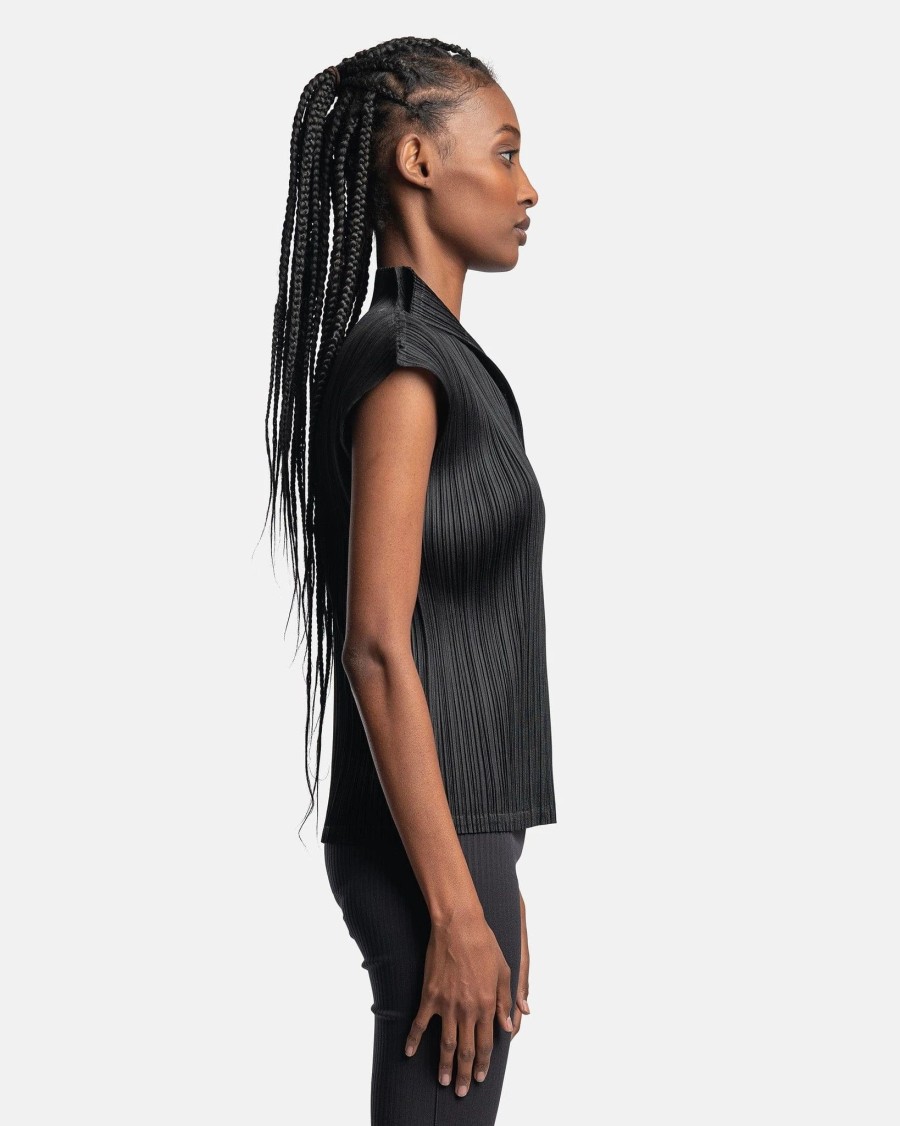 Tops * | Pleats Please Issey Miyake Pleats Polo In Black