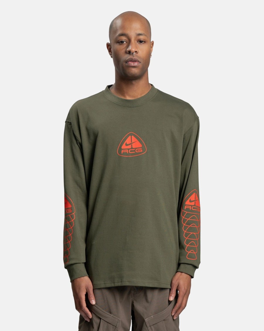 T-Shirts * | Nike Acg Lungs Long Sleeve T-Shirt In Cargo Khaki