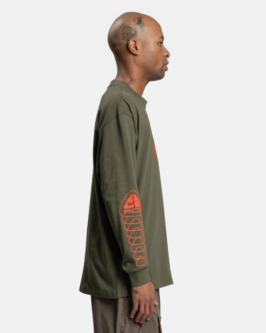 T-Shirts * | Nike Acg Lungs Long Sleeve T-Shirt In Cargo Khaki