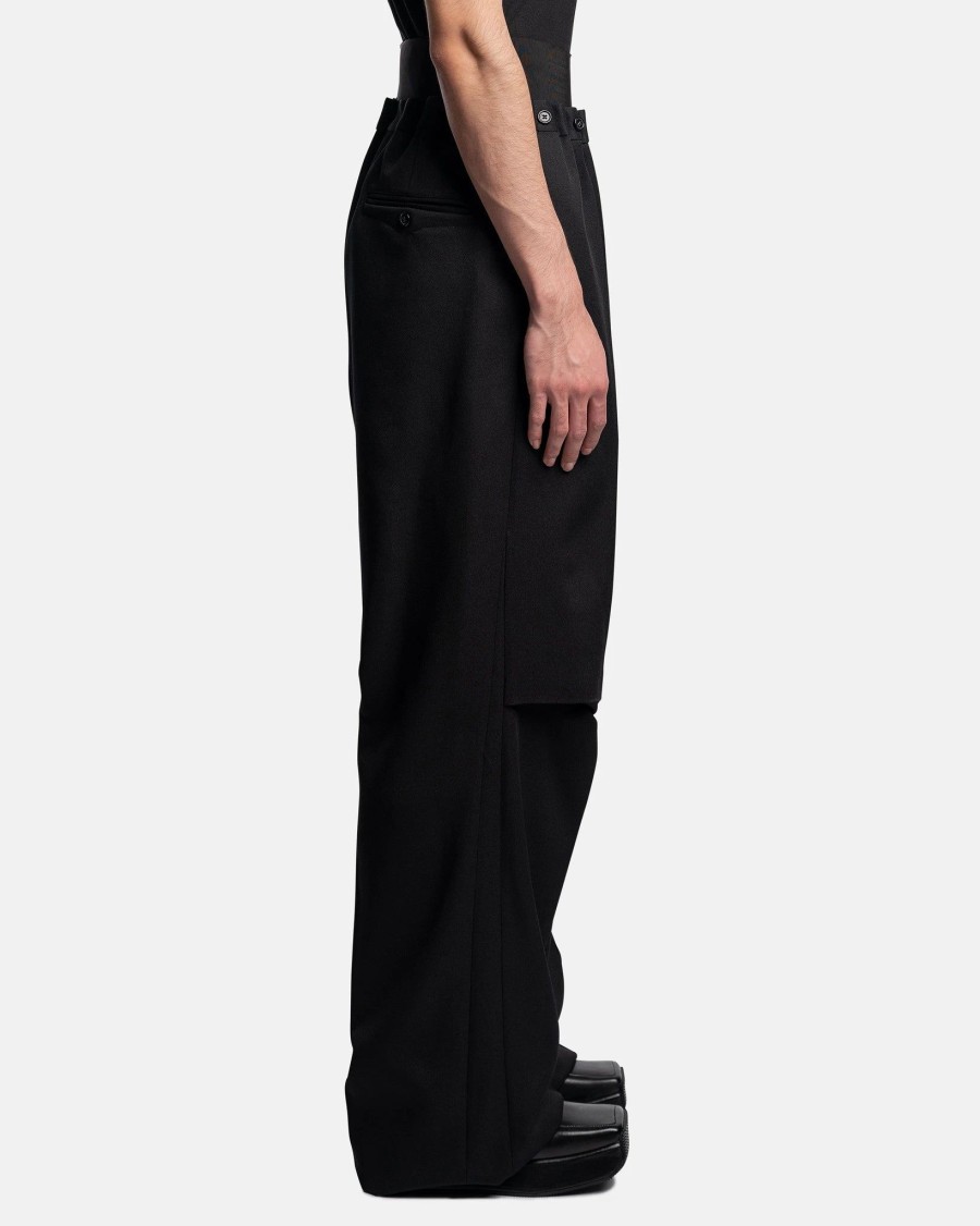 Pants * | Raf Simons Big Pants With Elastic In Black