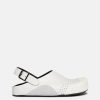 Footwear * | Marni Leather And Suede Sabot In White