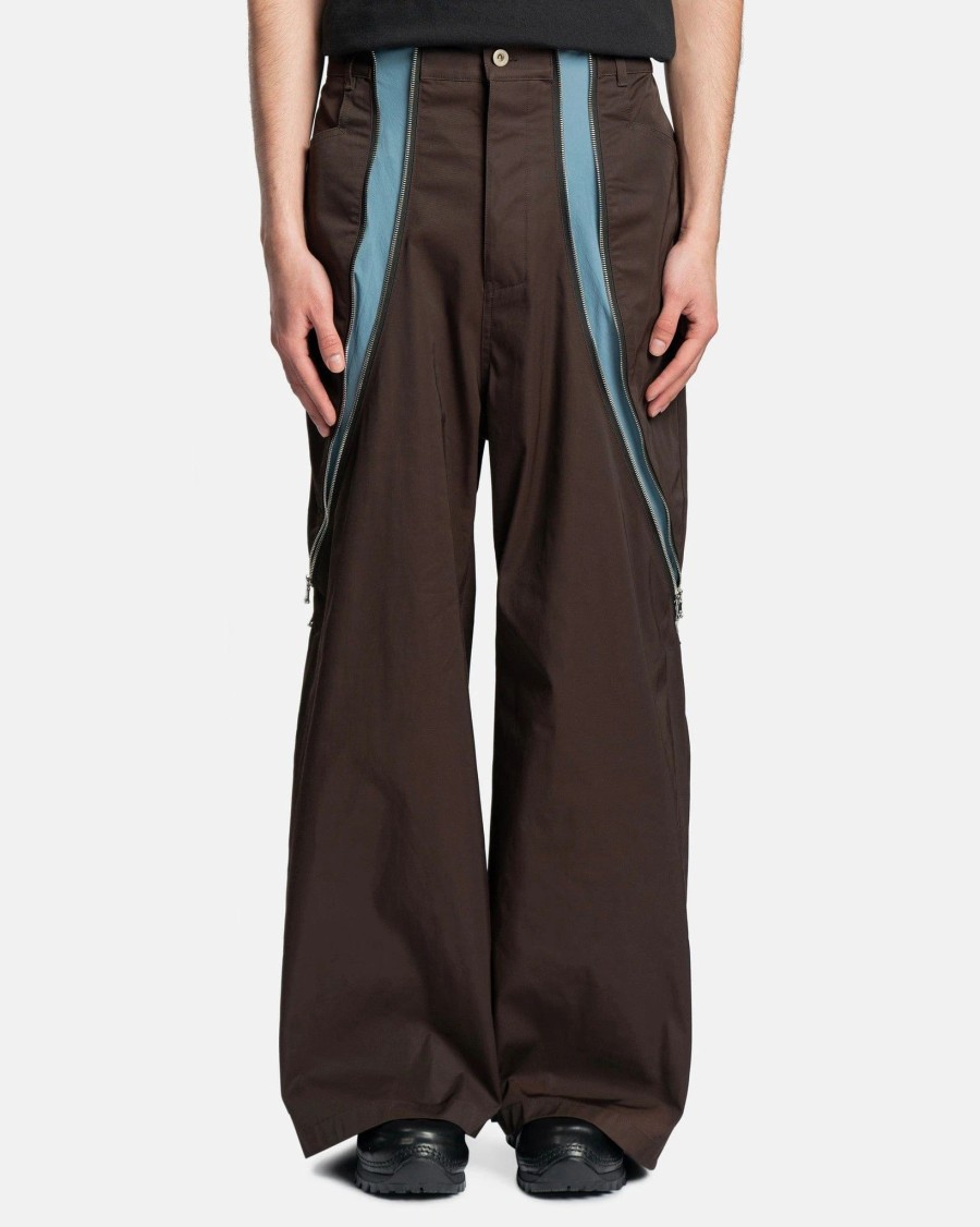 Pants * | Fffpostalservice 3-Way Zip Trouser In Brown/Blue