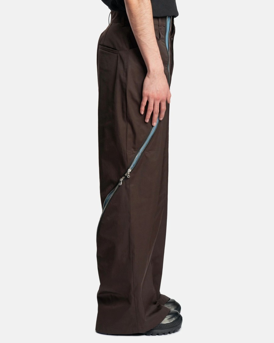 Pants * | Fffpostalservice 3-Way Zip Trouser In Brown/Blue