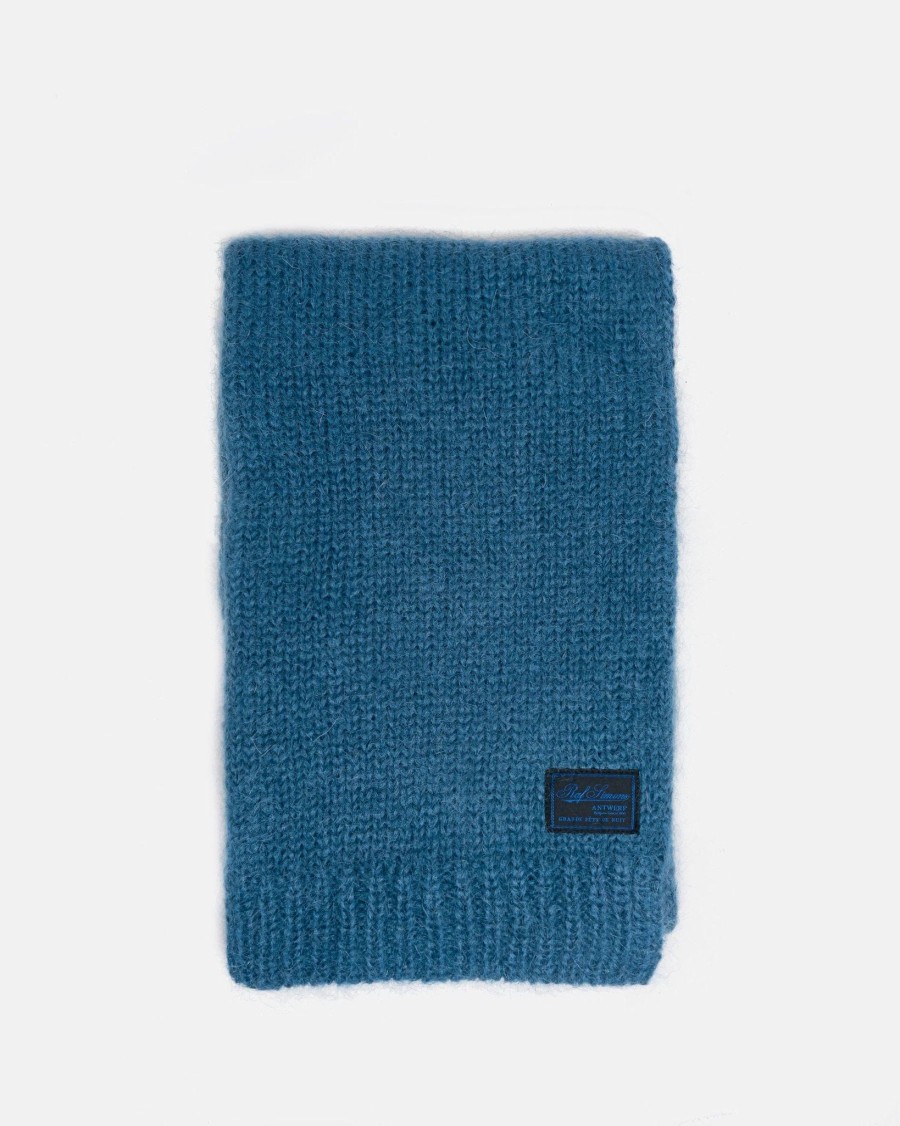 Accessories * | Raf Simons Mohair Scarf In Grey Blue