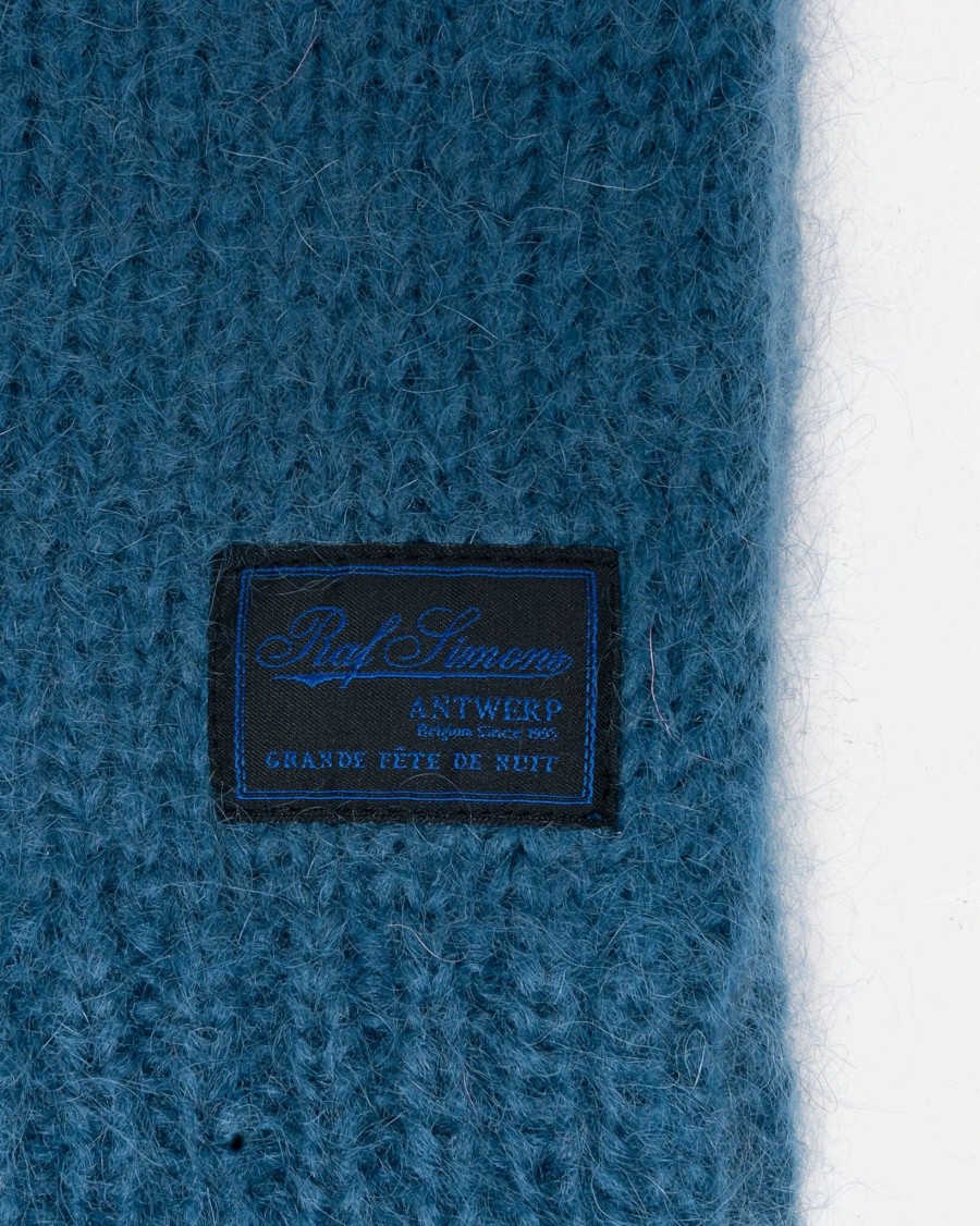 Accessories * | Raf Simons Mohair Scarf In Grey Blue