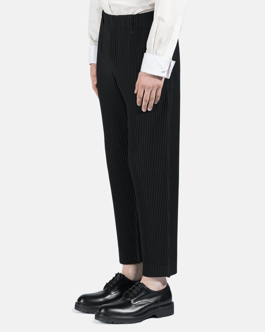 Pants * | Homme Plisse Issey Miyake Basics Pleated Trousers In Black