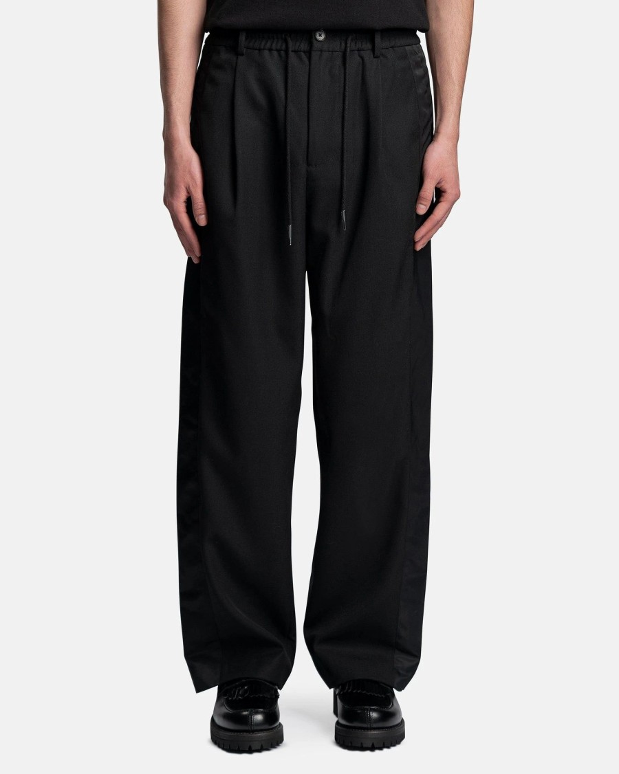 Pants * | Feng Chen Wang Wool Straight Leg Trousers In Black