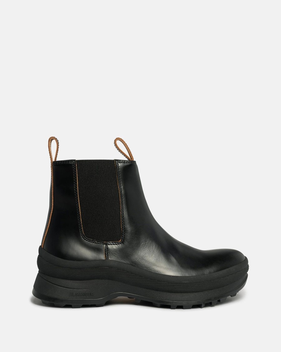 Footwear * | Jil Sander Antik Leather Ankle Boot In Black