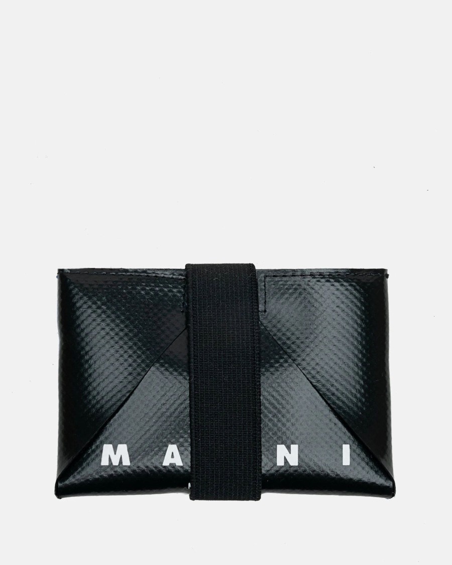 Accessories * | Marni Tribeca Cardholder In Black/Royal