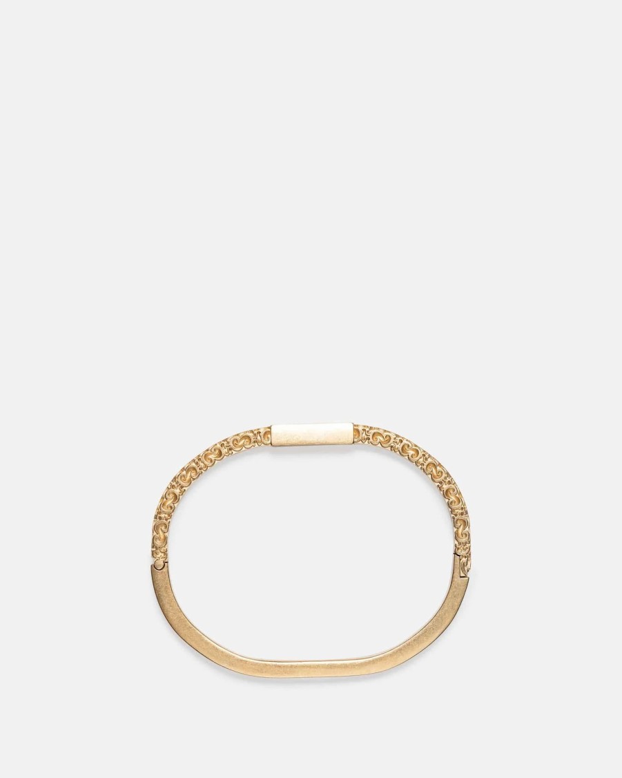 Accessories * | Maison Margiela Engraved Bracelet In Gold