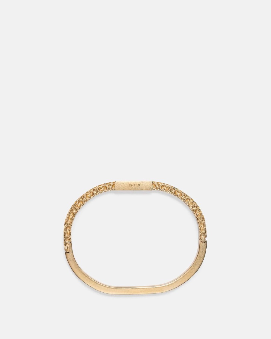 Accessories * | Maison Margiela Engraved Bracelet In Gold