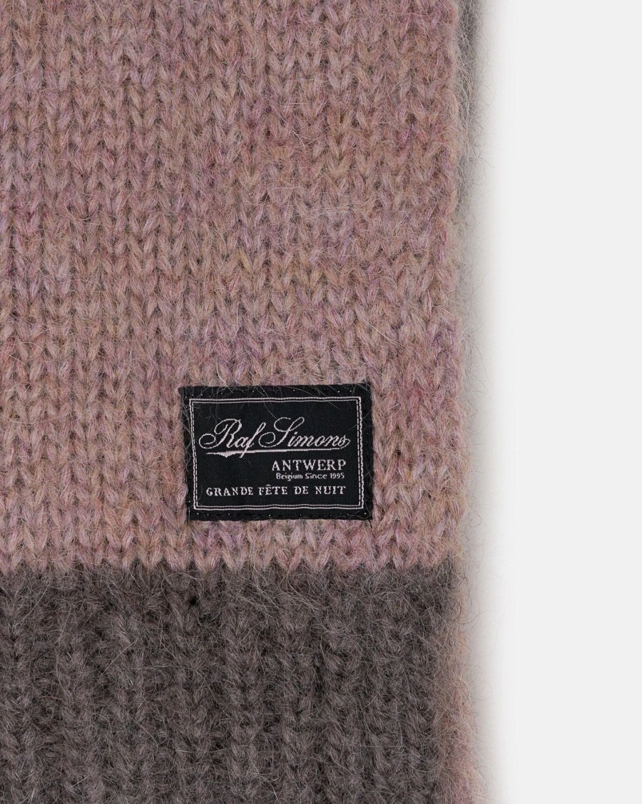 Accessories * | Raf Simons Mohair Scarf In Brown Pastel Violet