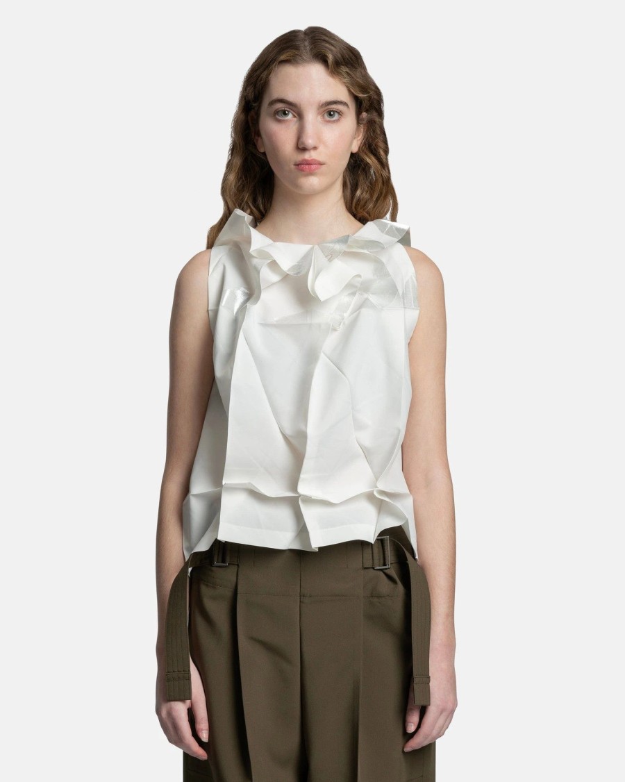 Tops * | 132 5. Issey Miyake 132 5. Standard Blouse In White/Silver