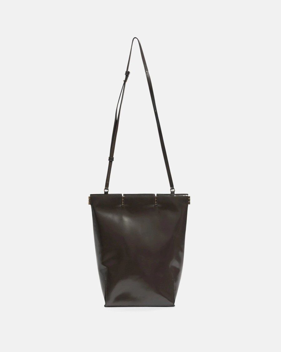 Accessories * | Peter Do Medium Hinged Tote In Shiny Brown