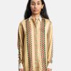 Tops * | Wales Bonner Acoustic Shirt In Camel Multi