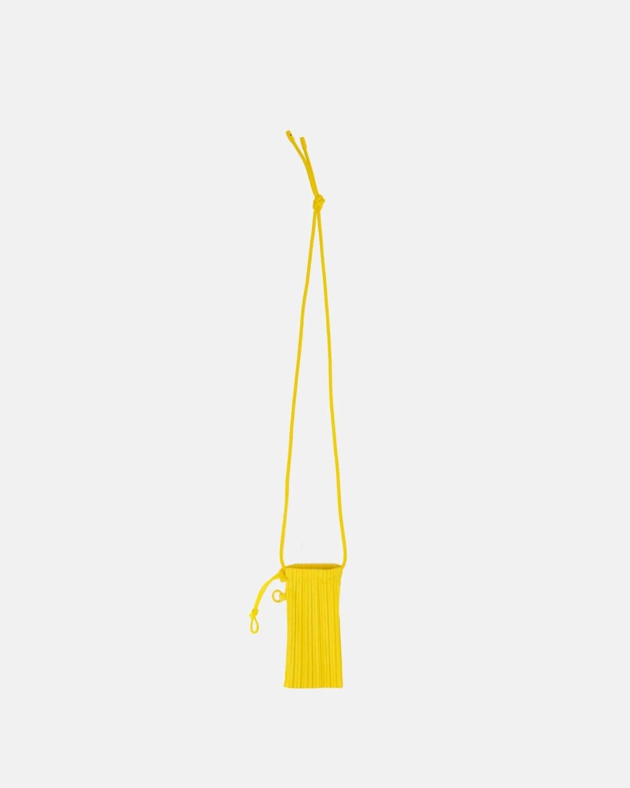 Accessories * | Homme Plisse Issey Miyake Pleated Phone Pouch In Yellow