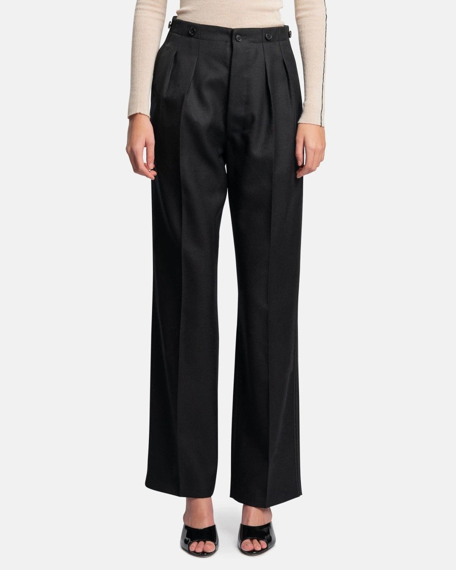 Pants * | Maison Margiela Wide Legged Trousers In Black