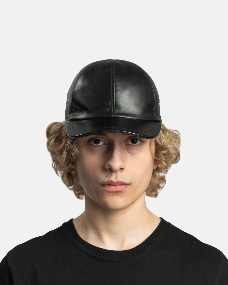 Accessories * | 1017 Alyx 9Sm Leather Baseball Cap In Black