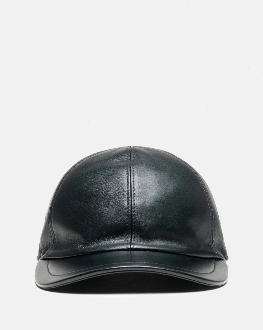 Accessories * | 1017 Alyx 9Sm Leather Baseball Cap In Black