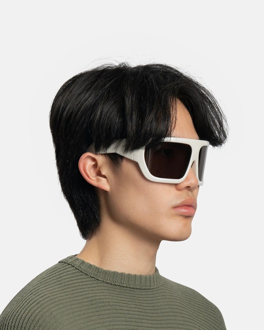 Accessories * | Rick Owens Davis Sunglasses In Pearl Temple/Black Lens