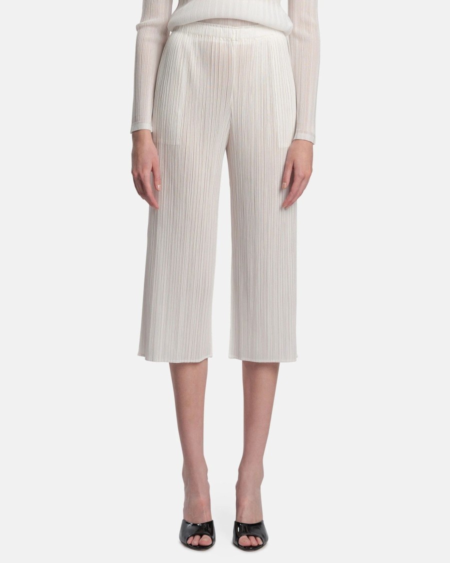 Pants * | Pleats Please Issey Miyake Sail Pants In White