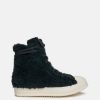 Footwear * | Rick Owens Shearling Ramones In Black/Milk