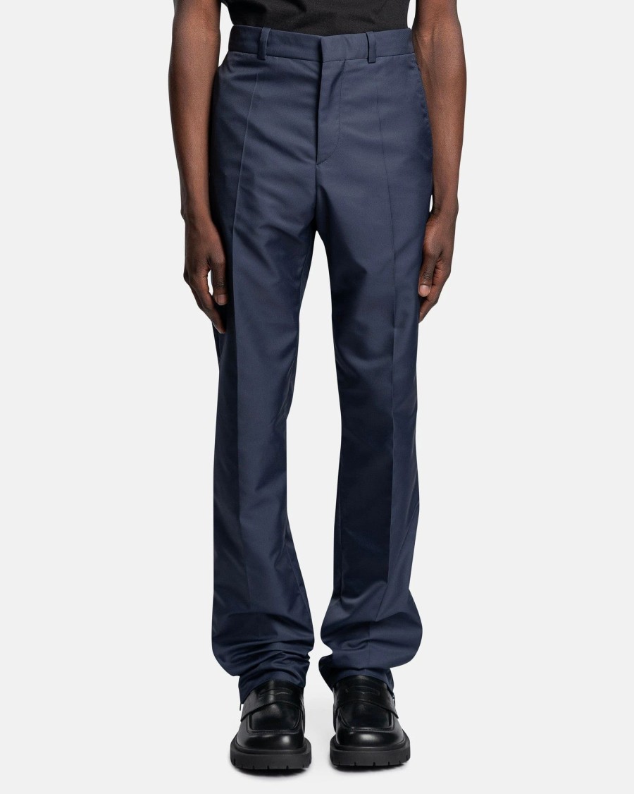 Pants * | Botter Slim Fit Trousers With Zipped Hem In Parley Gabardine Navy