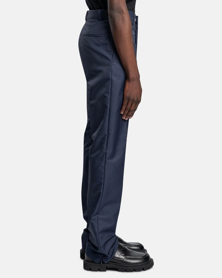 Pants * | Botter Slim Fit Trousers With Zipped Hem In Parley Gabardine Navy