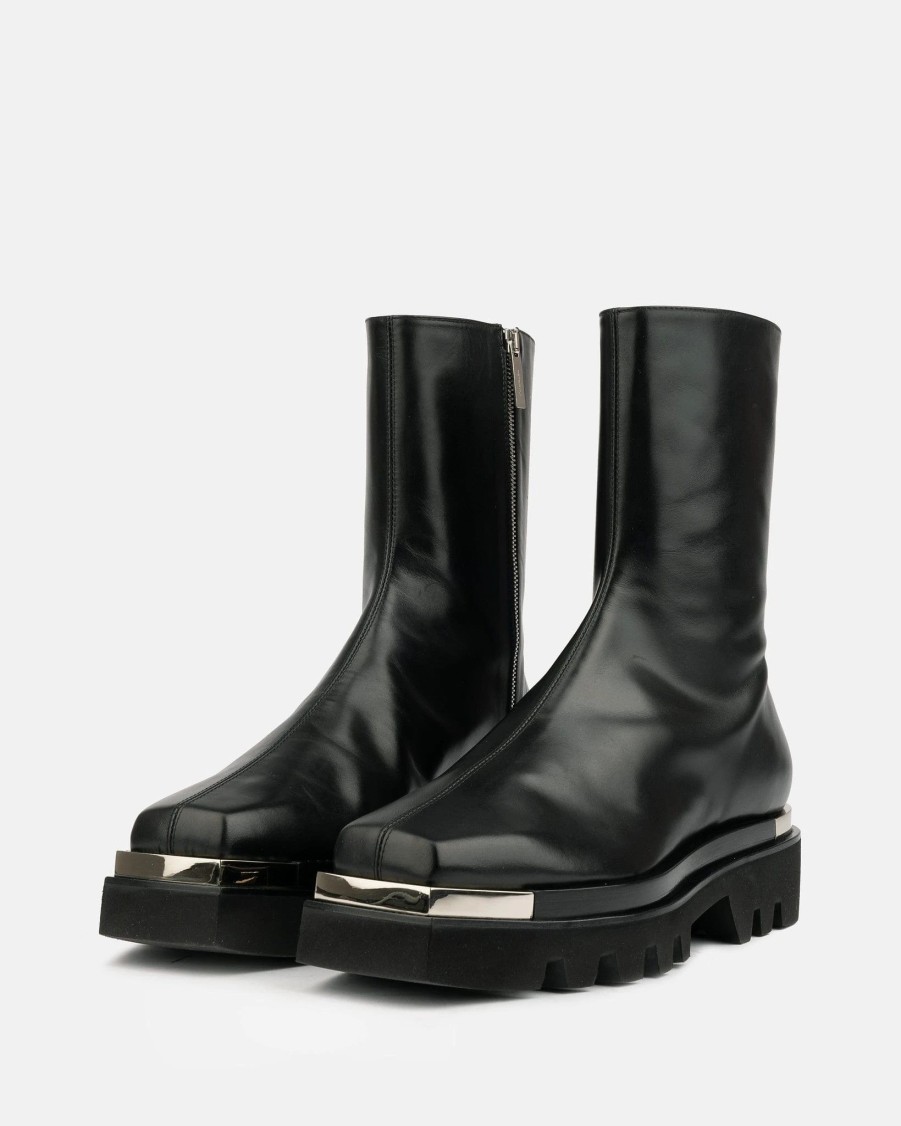 Footwear * | Peter Do Combat Boot In Black/Silver