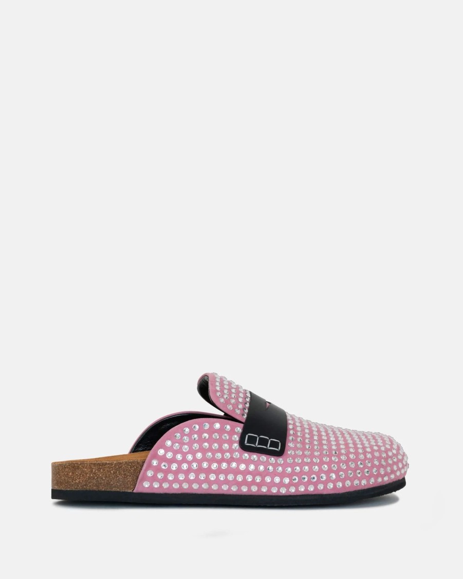 Footwear * | Jw Anderson Crystal Embellished Loafers In Pink