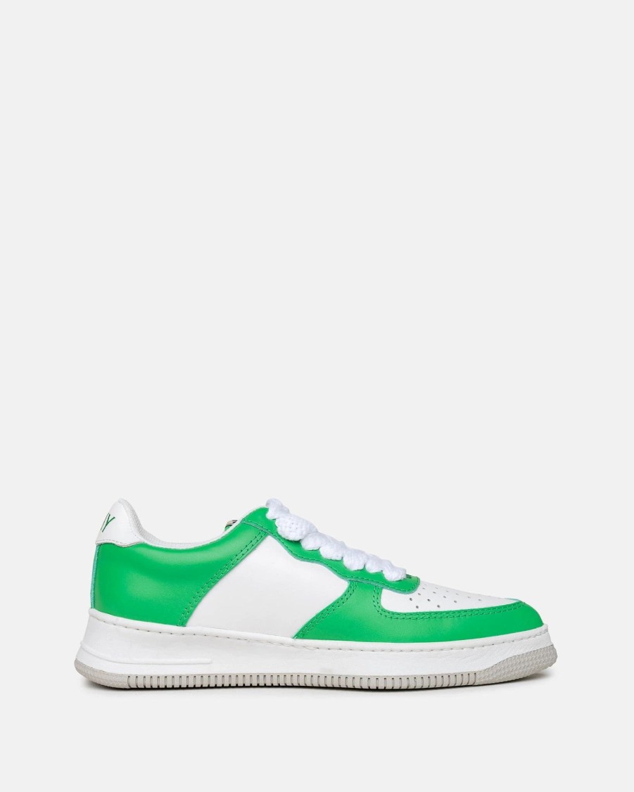 Footwear * | Maison Mihara Yasuhiro Pointed Leather Low Sneakers In Green/White