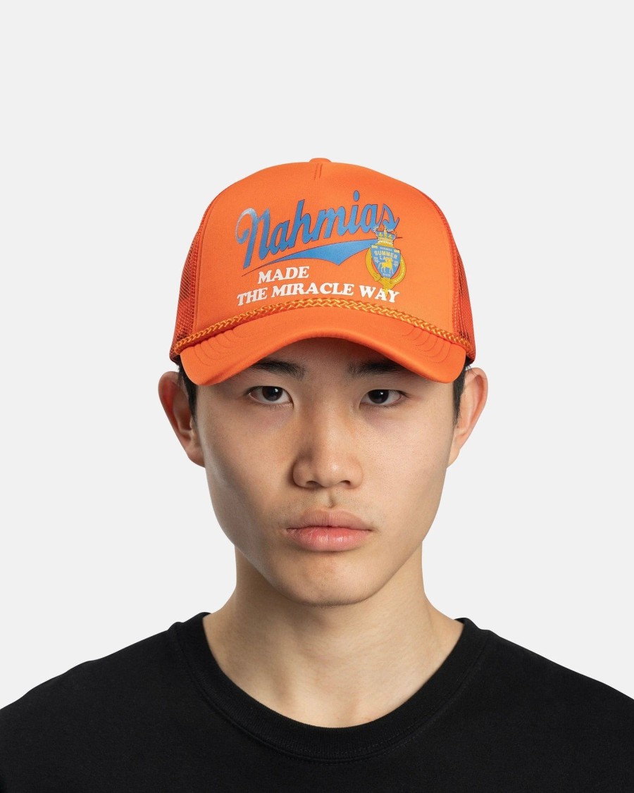 Accessories * | Nahmias Miller Way Foam Trucker Hat In Orange/Blue