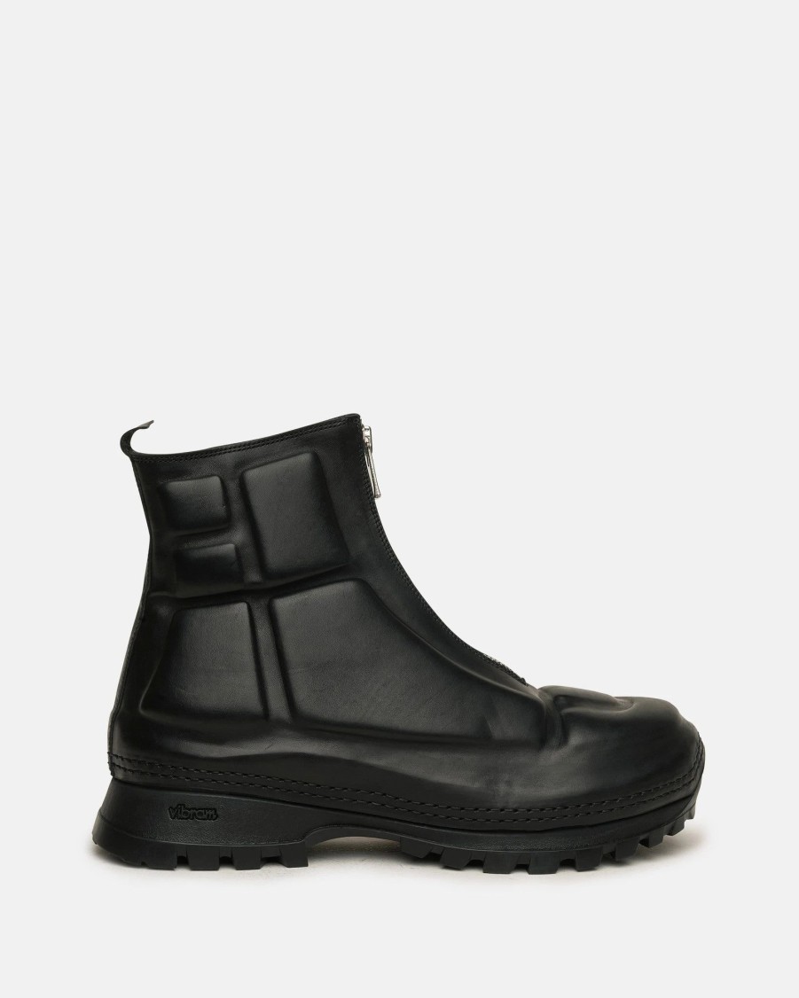 Footwear * | Guidi Vsh01 Full Grain Embossed Front Zip Boot In Black