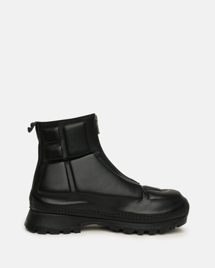 Footwear * | Guidi Vsh01 Full Grain Embossed Front Zip Boot In Black