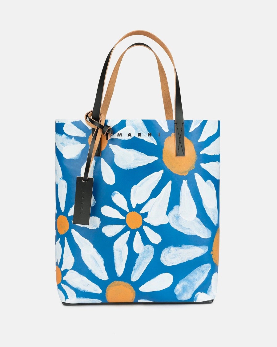 Accessories * | Marni Daisy Print Pvc Bag In Blue