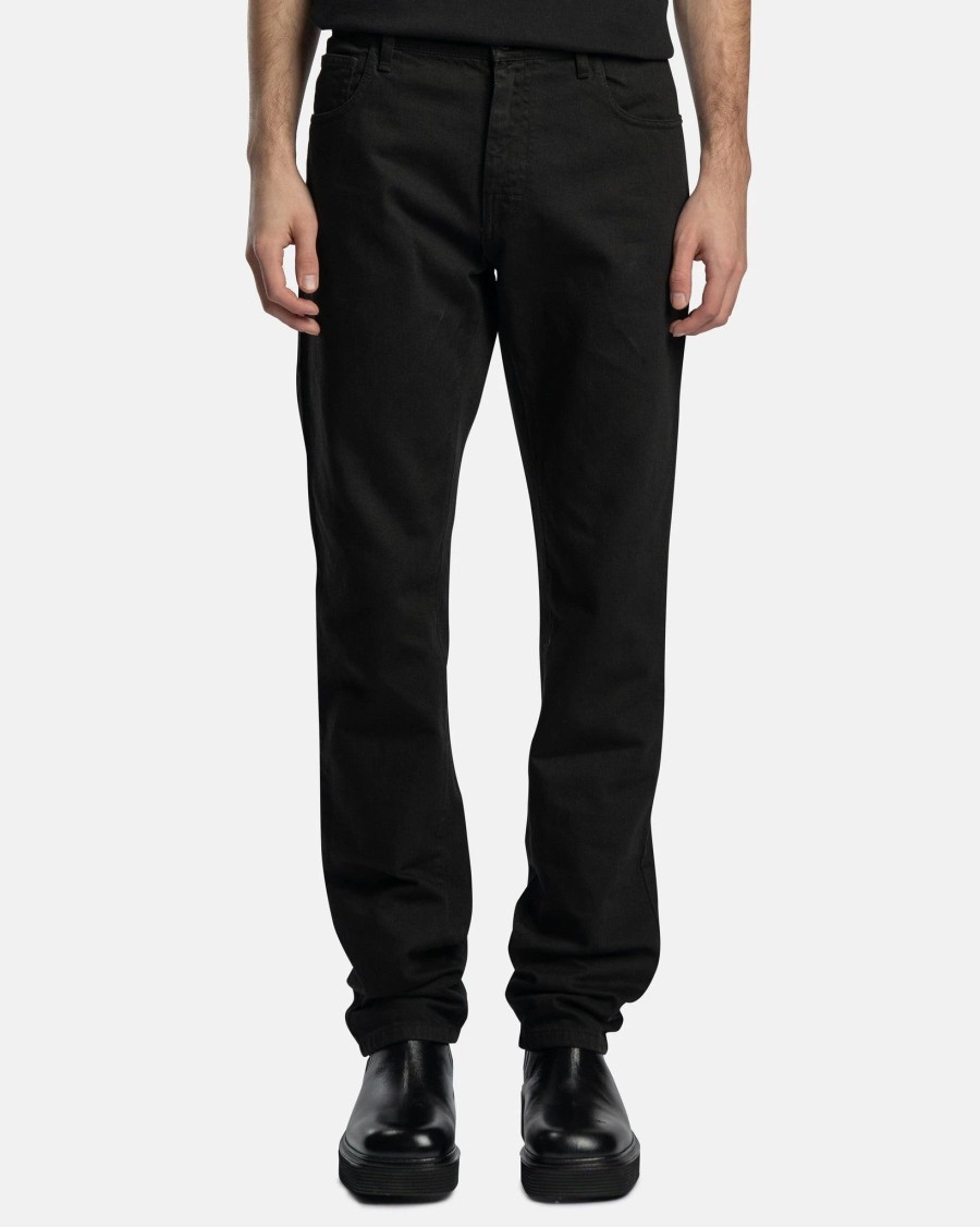 Pants * | Raf Simons Slim Fit Denim In Black