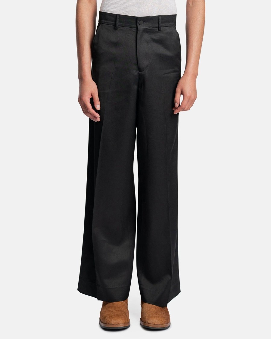 Pants * | Our Legacy Tuxedo Trouser In Black Emotional Sateen