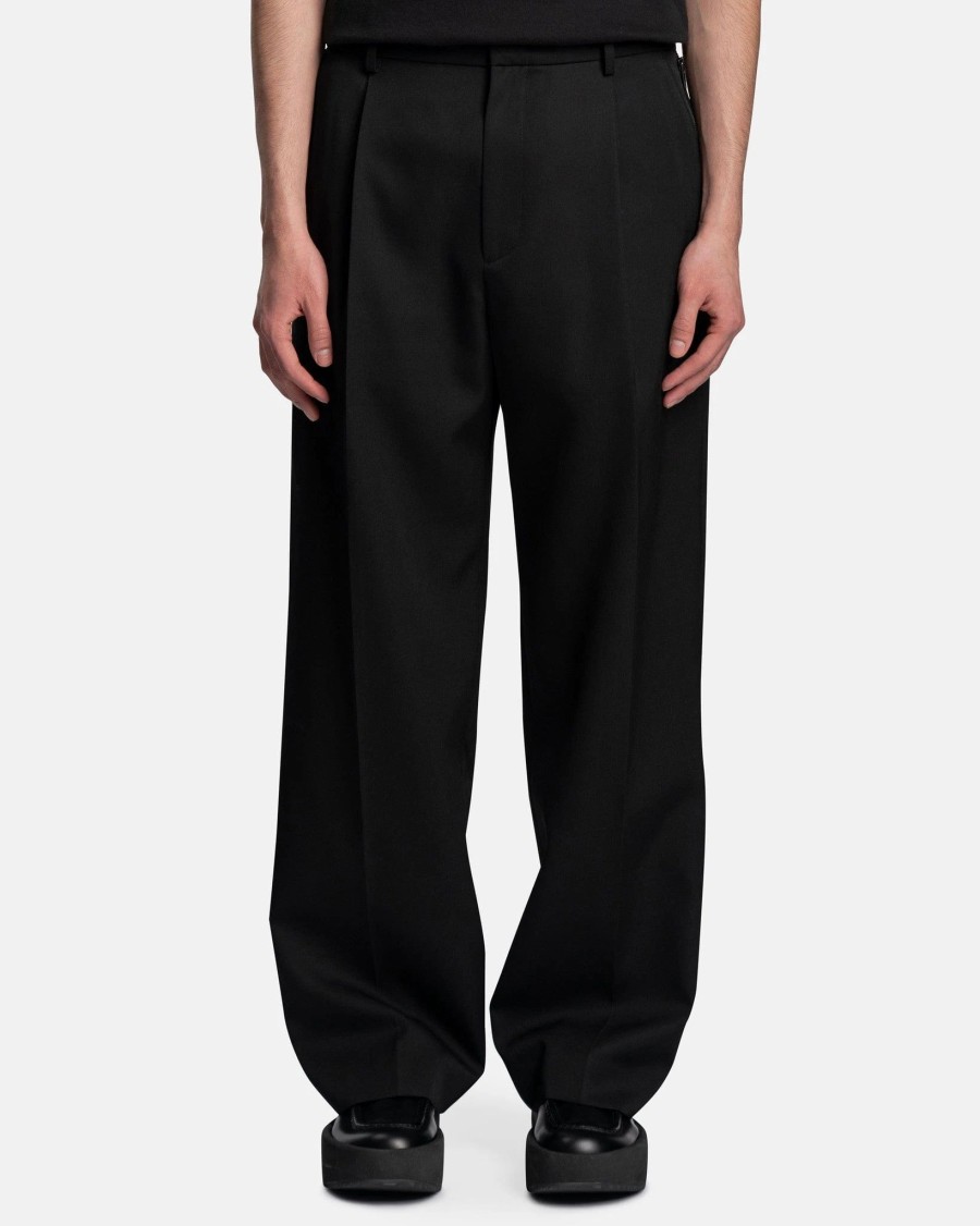 Pants * | Juun.J One Tuck Pants With Zip Pocket In Black