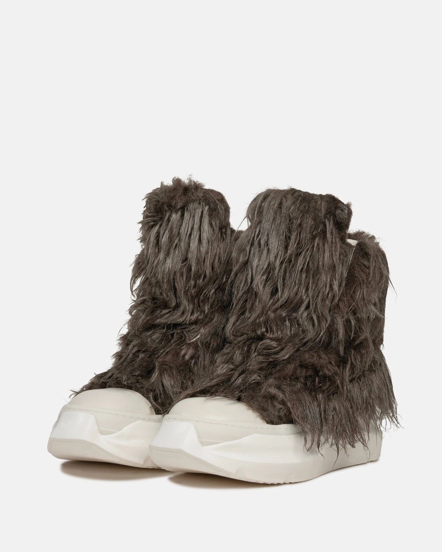 Footwear * | Rick Owens Drkshdw Hairy Abstract Ramones In Dust/Milk