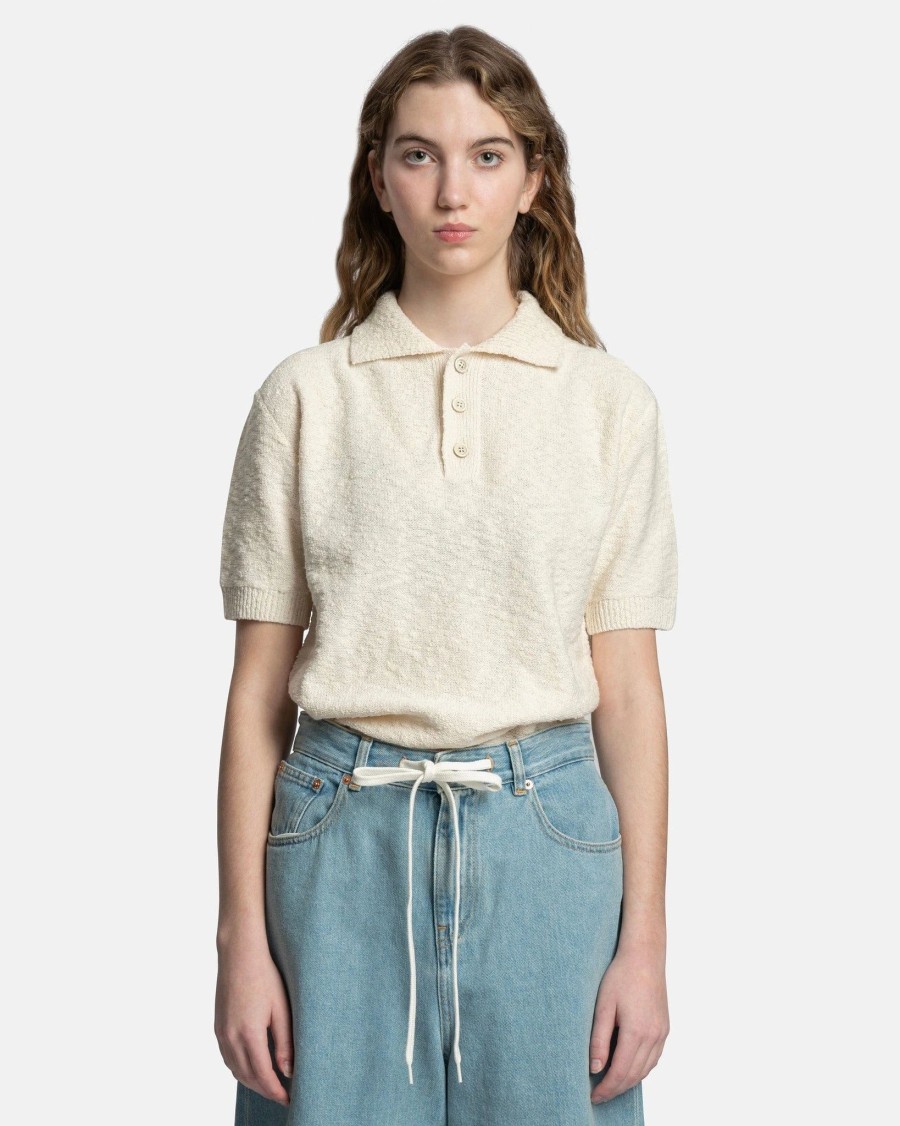 Tops * | Maison Margiela Nostalgic Boucle Polo In Cream