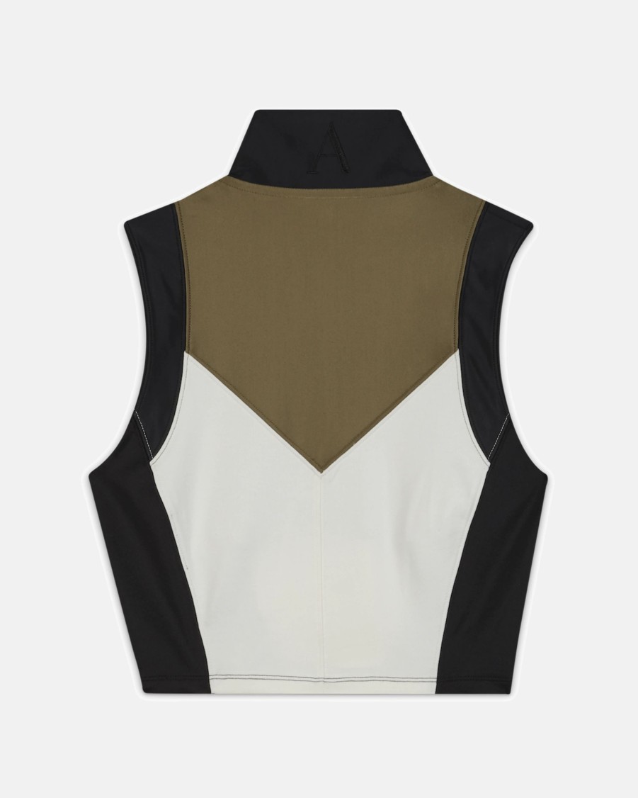 Tops * | Jordan Aleali May 'Fortune' Body Con Crop Top In Olive/Black