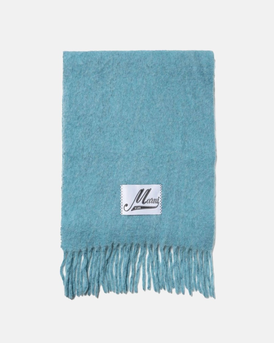 Accessories * | Marni Alpaca Blend Scarf In Cobalt