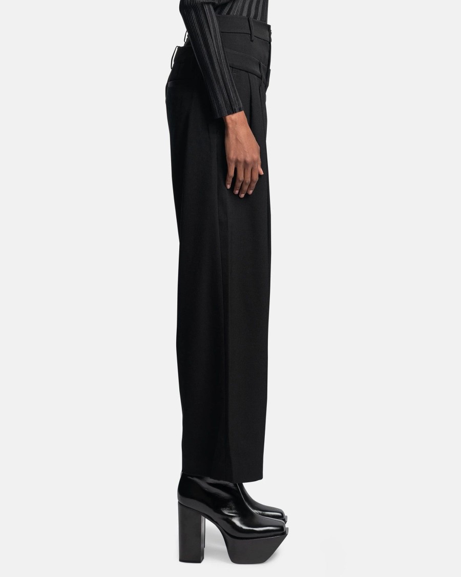 Pants * | Feng Chen Wang Women'S Double Waistband Trouser In Black