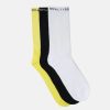 Accessories * | 1017 Alyx 9Sm 3 Pack Socks In Black/White/Neon Washed Yellow