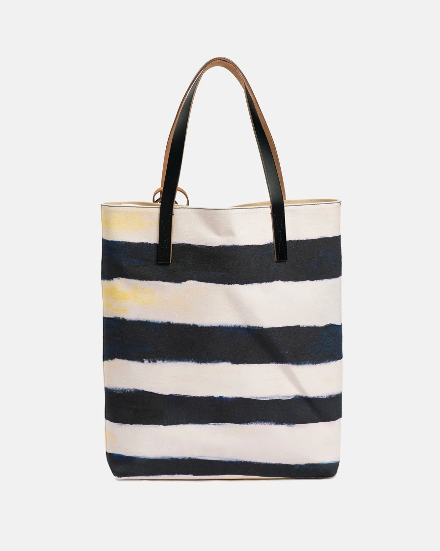 Accessories * | Marni Hand Painted Graphic Tribeca Shopping Bag In Multi