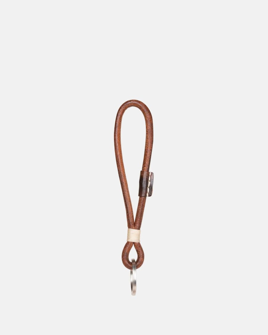 Accessories * | Our Legacy Knot Key Holder In Brown Leather